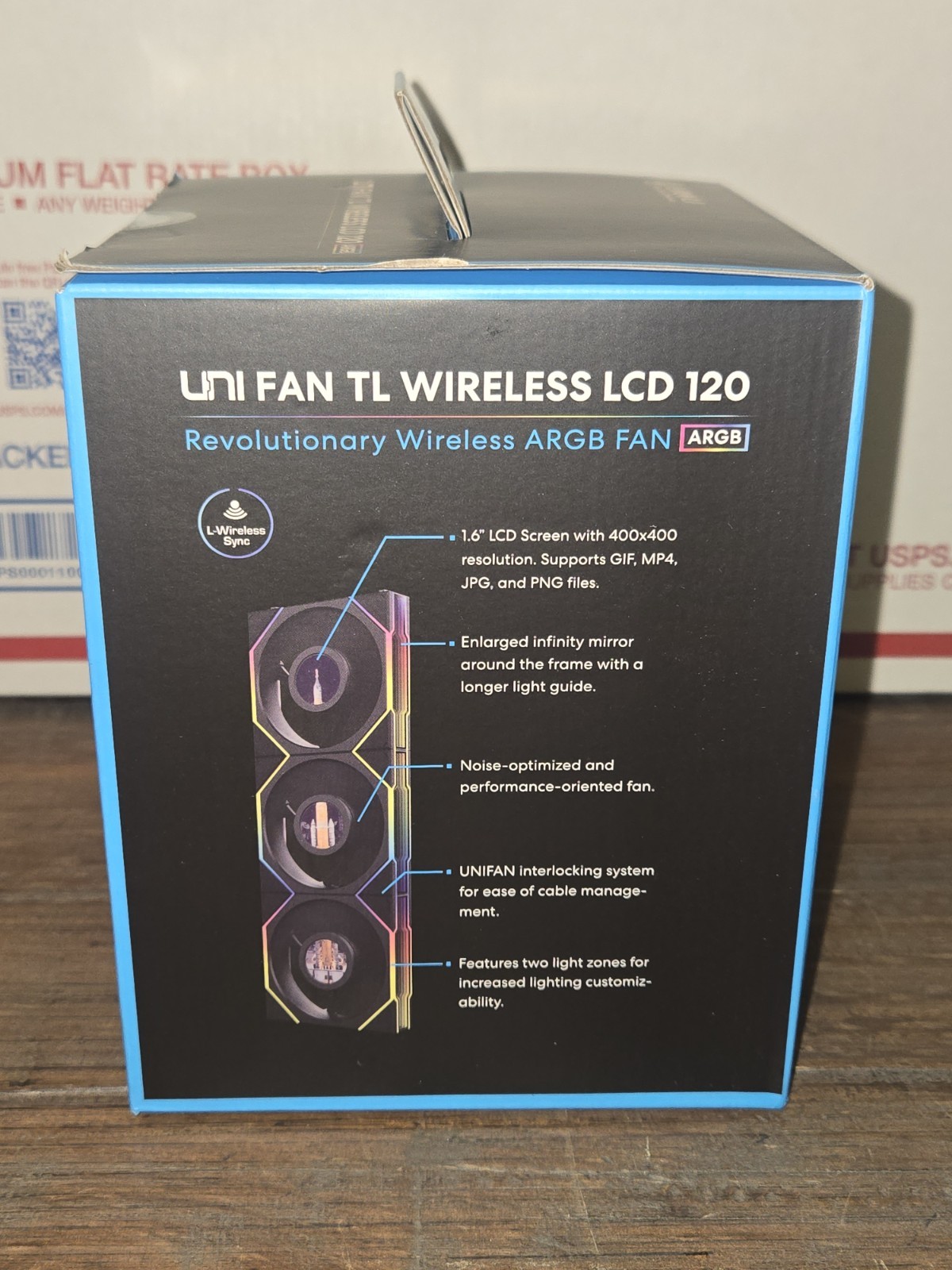 Lian Li UNI FAN TL120 LCD Wireless 12TLLCD1W3B Triple Pack With Controller Black