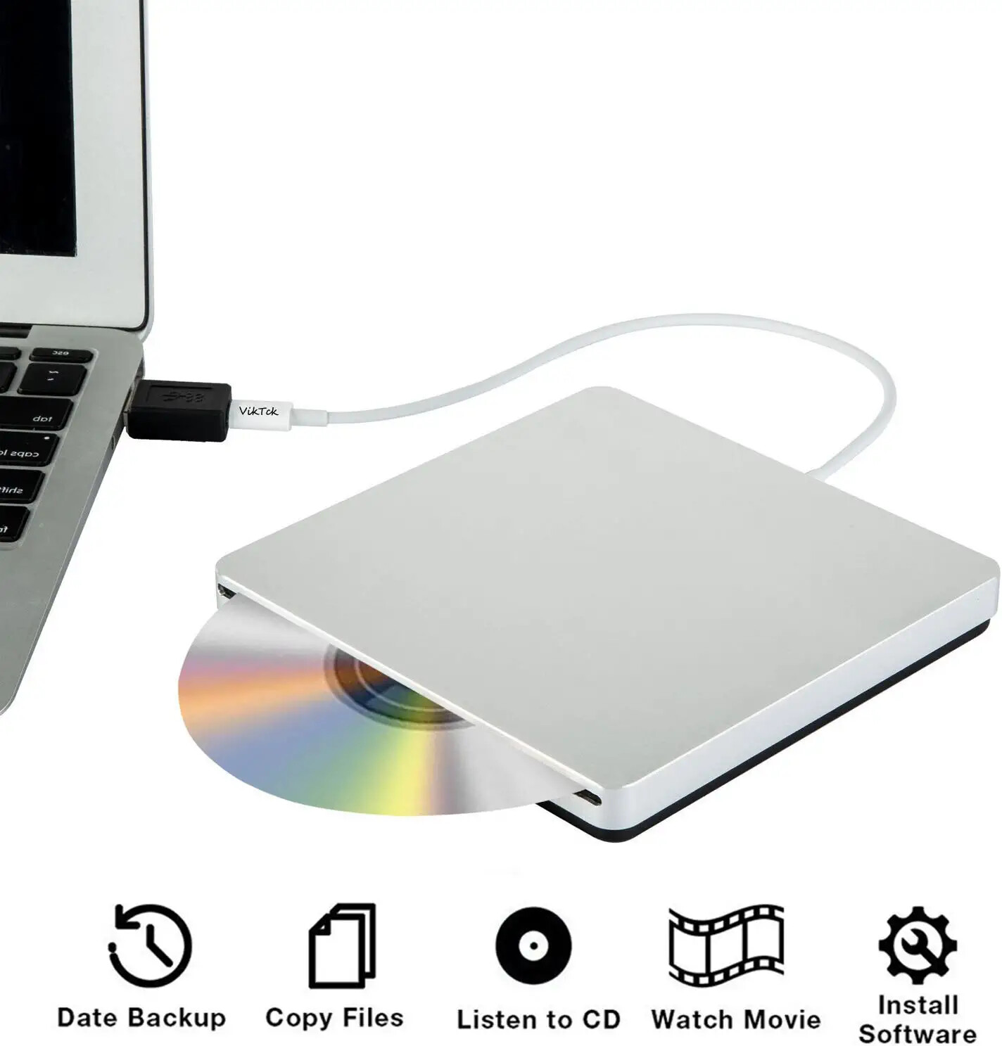 USB-C Superdrive External DVD/CD Reader Burner for Apple Macbook Air Pro Mini
