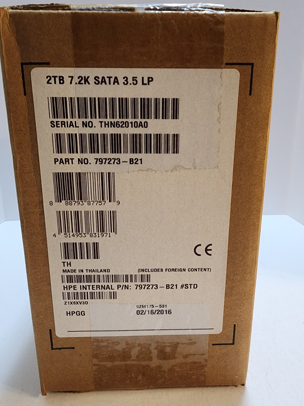 HP 2TB 7.2K SATA 3.5 LP 797273-B21 #STD Hard Drive HDD 695503-002 MB2000GCWDA