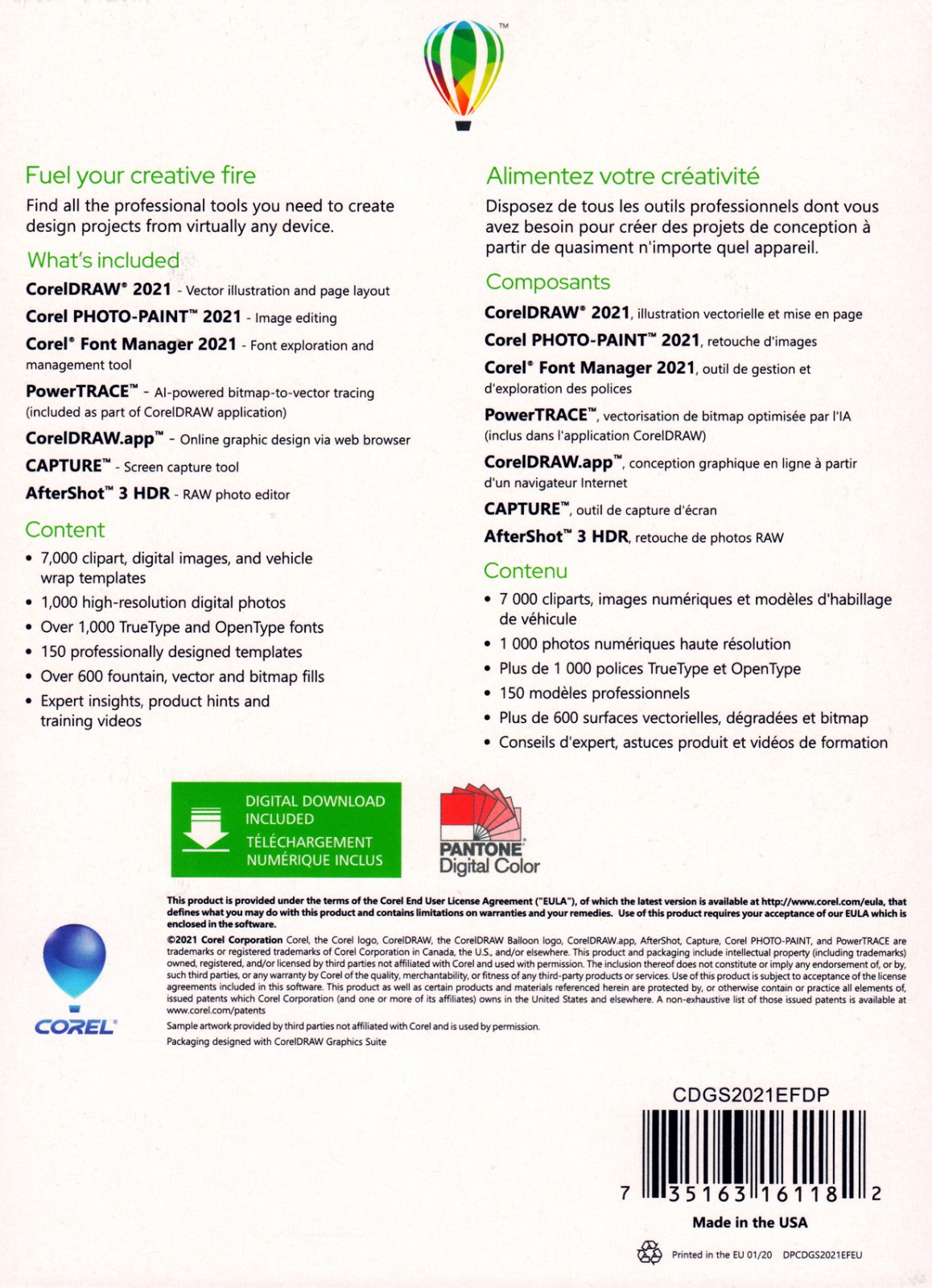 CorelDRAW Graphics Suite 2021 – Perpetual Commercial, Retail Box CDGS2021EFD