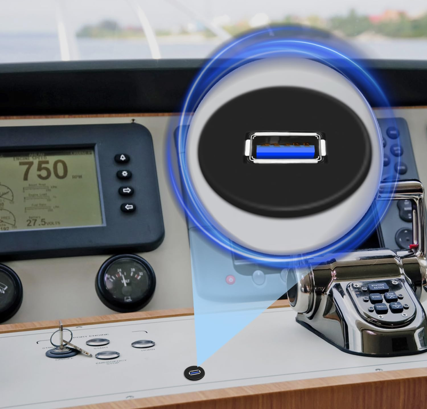 Single Port USB 3.0 Car Flush Mount Cable, USB Dash Mount Adapter Male to Female