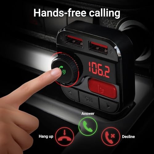 Monster Bluetooth FM Transmitter for Car Cigarette Lighter, Bass Boost, Track