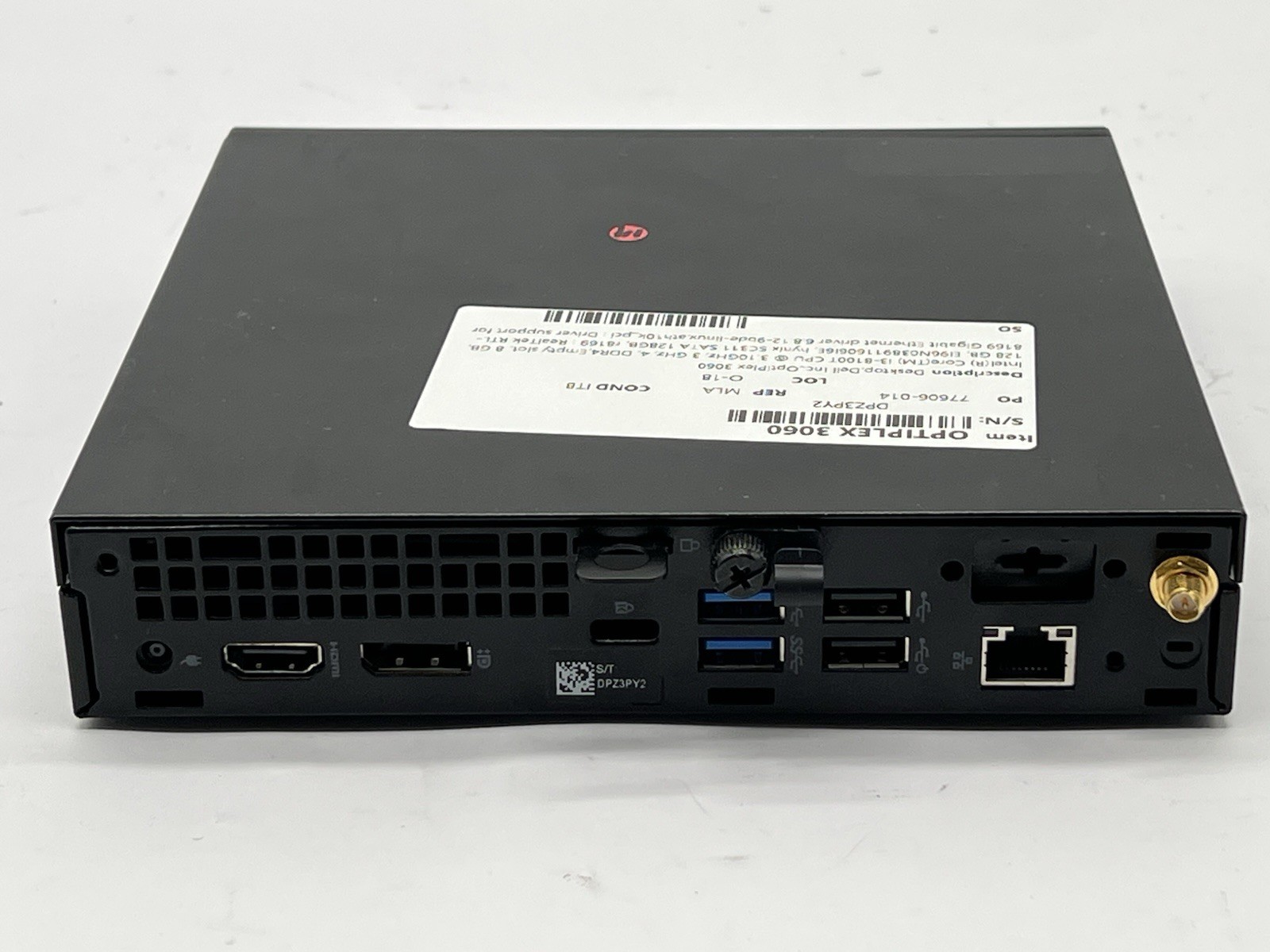 Dell OptiPlex 3060 MFF, i3-8100T CPU, @ 3.10GHz, 8GB RAM, 128GB SSD-No OS/AC