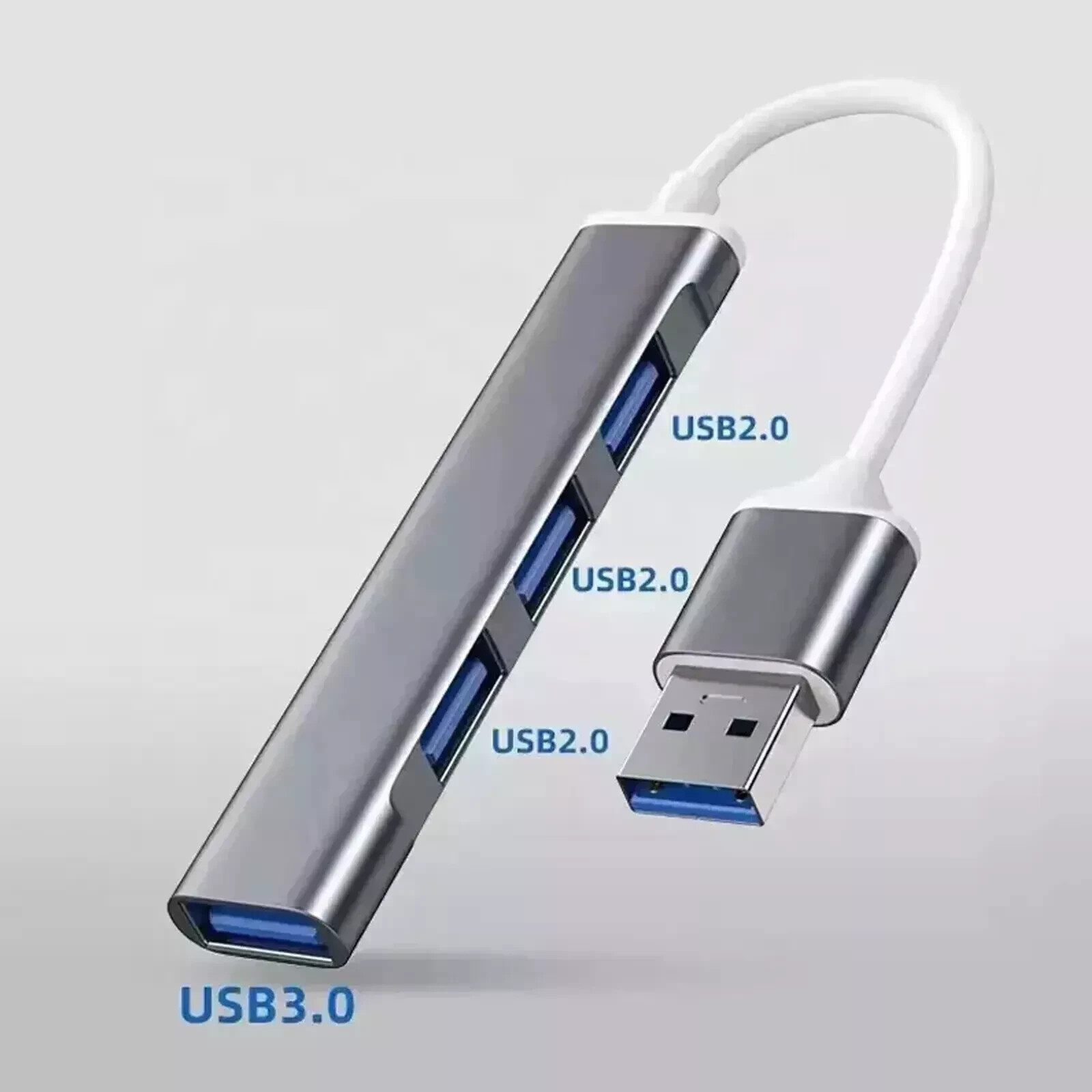 4 Port USB 3.0 Hub Splitter Adapter Charge High Speed For PC Laptop Mac Desktop