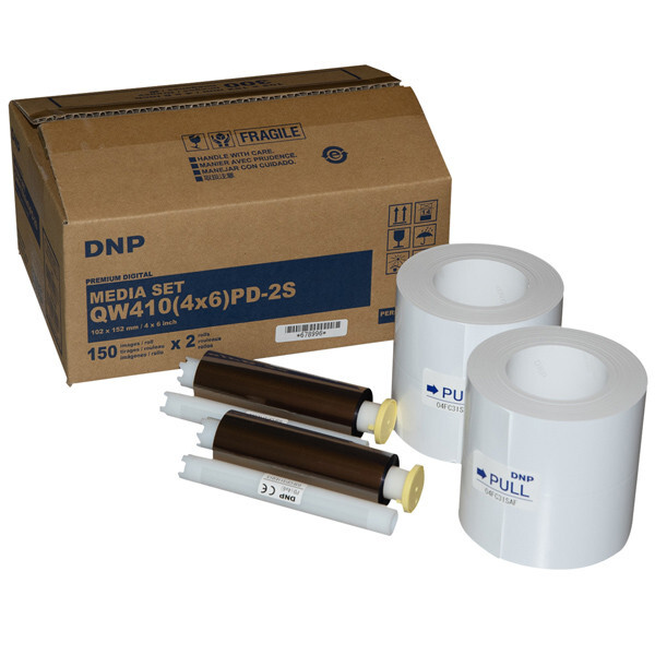 DNP QW410 4×6 ** PERFORATED ** Paper & Ink Ribbon Kit 150 2 sets (300 Prints)