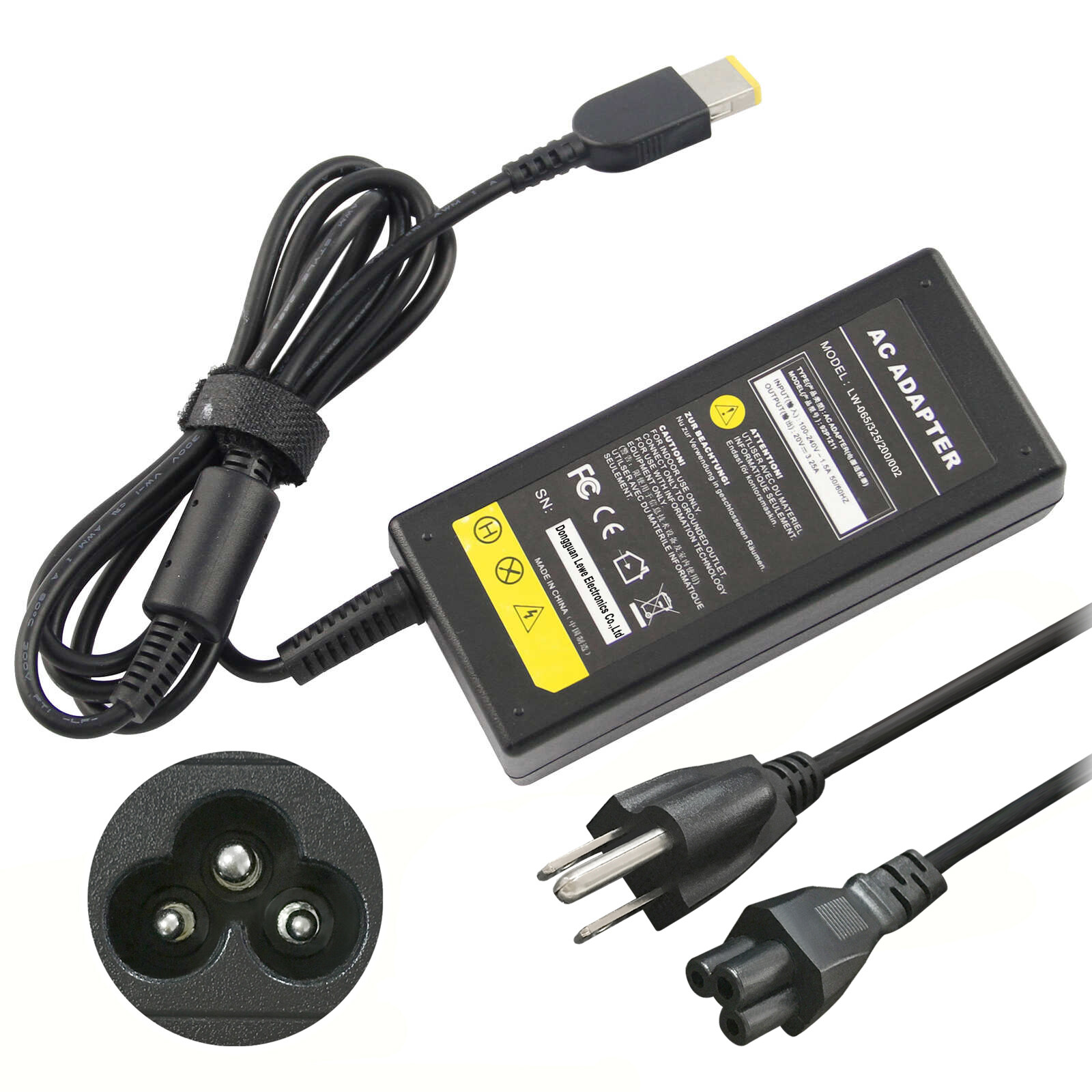 AC Power Supply Adapter 20V 65W Charger for Lenovo ThinkCentre M73 M93 M93p w/PC