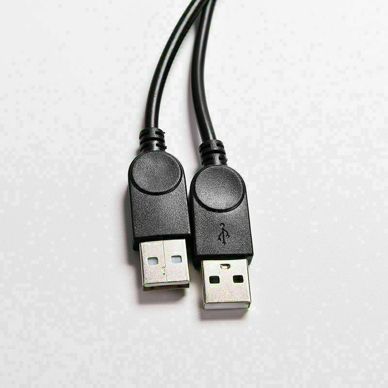 USB 2.0 Female to 2 Dual USB Male Power Adapter Y Splitter Cable Cord Connector