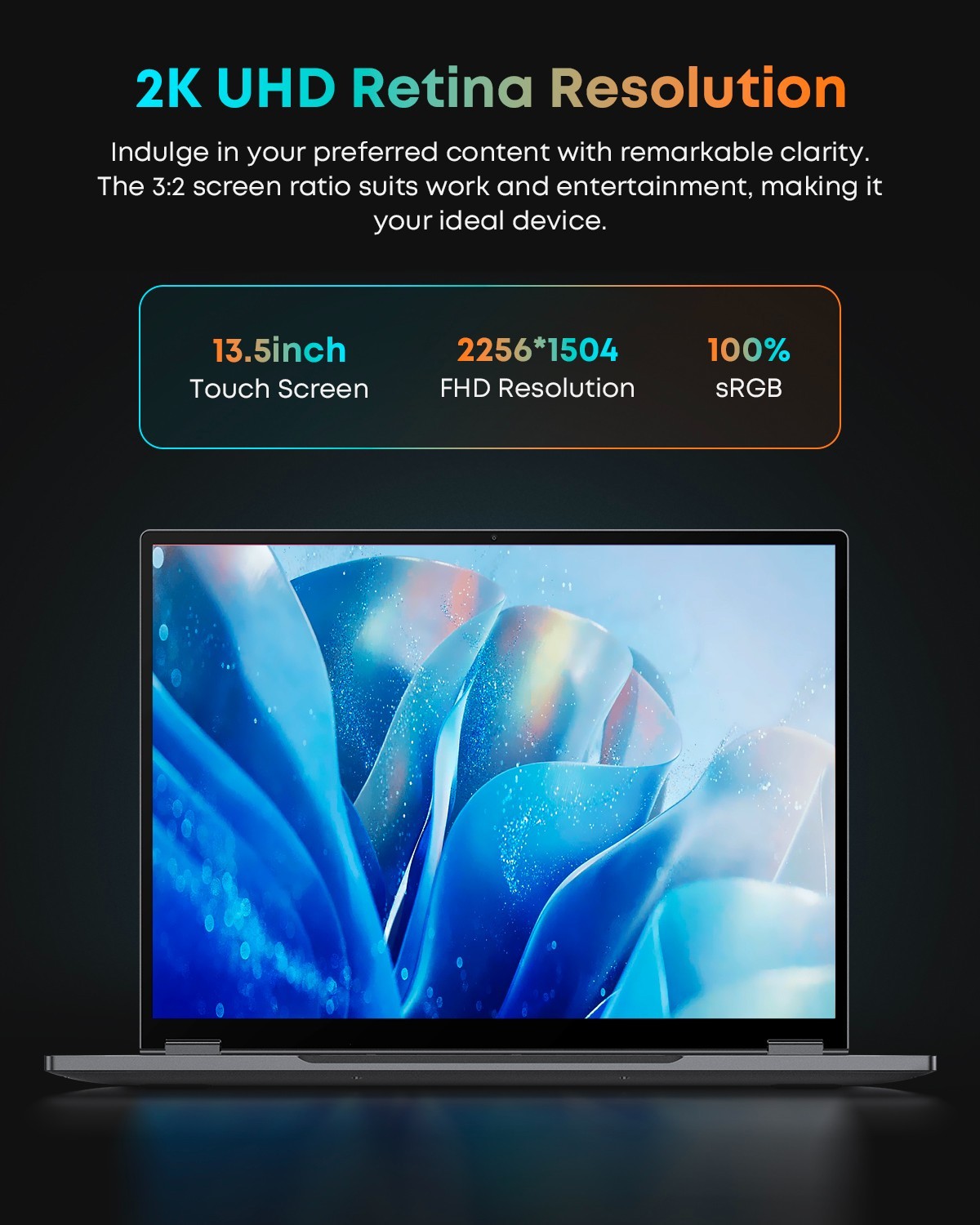 CHUWI FreeBook 13.5″ 2-in-1 Laptop Intel N5100 12GB RAM 512GB SSD Win 11 PC