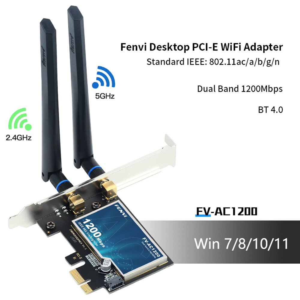 Desktop PC PCI-E WiFi Bluetooth Card 600Mbps Dual Band Wireless Network Adapter