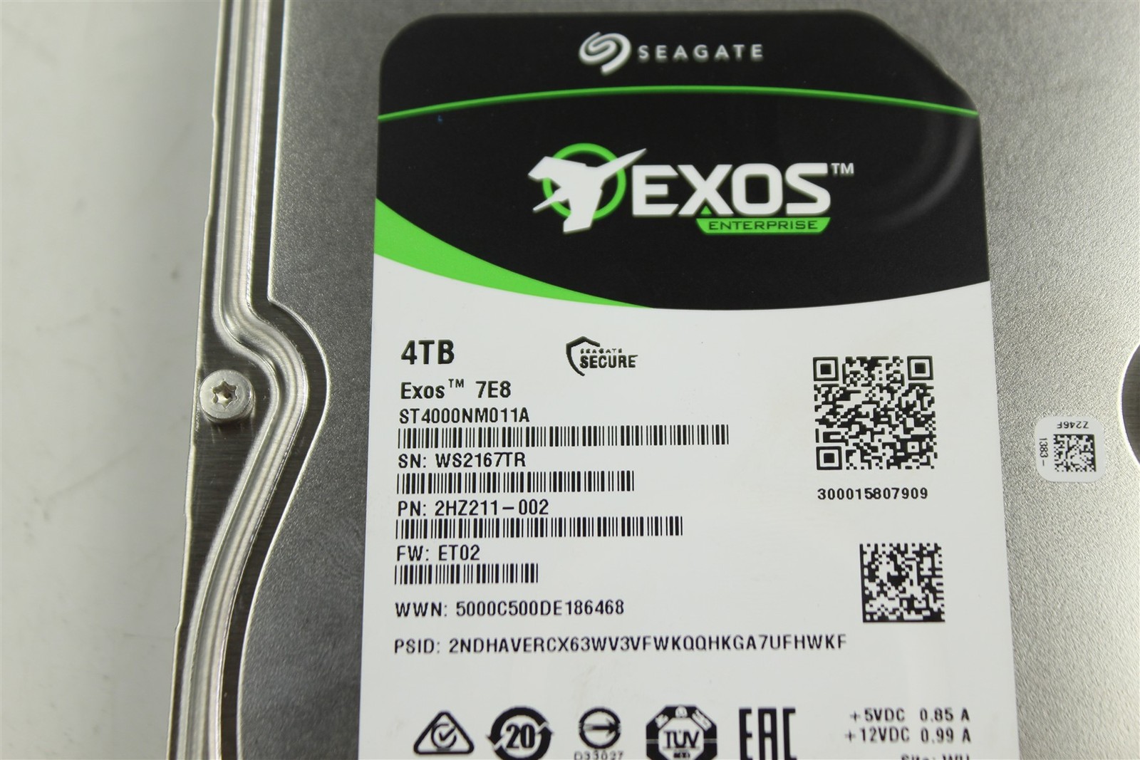 Seagate 4TB Exos 7E8 ST4000NM011A 12Gbps SAS-3 7200RPM 3.5″ Hard Drive HDD