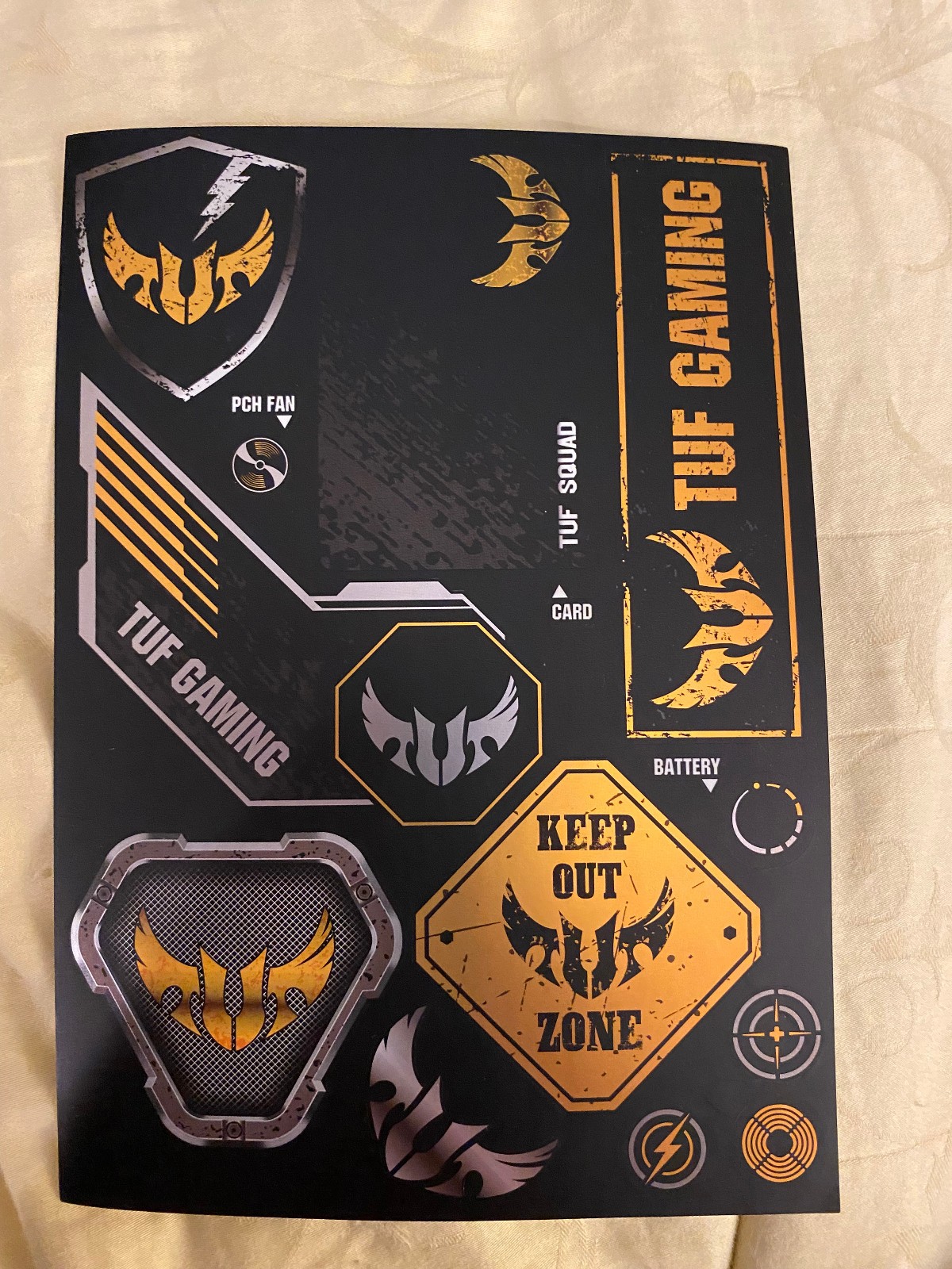Genuine ASUS TUF Gaming Decal Stickers Set 21cm X 15cm