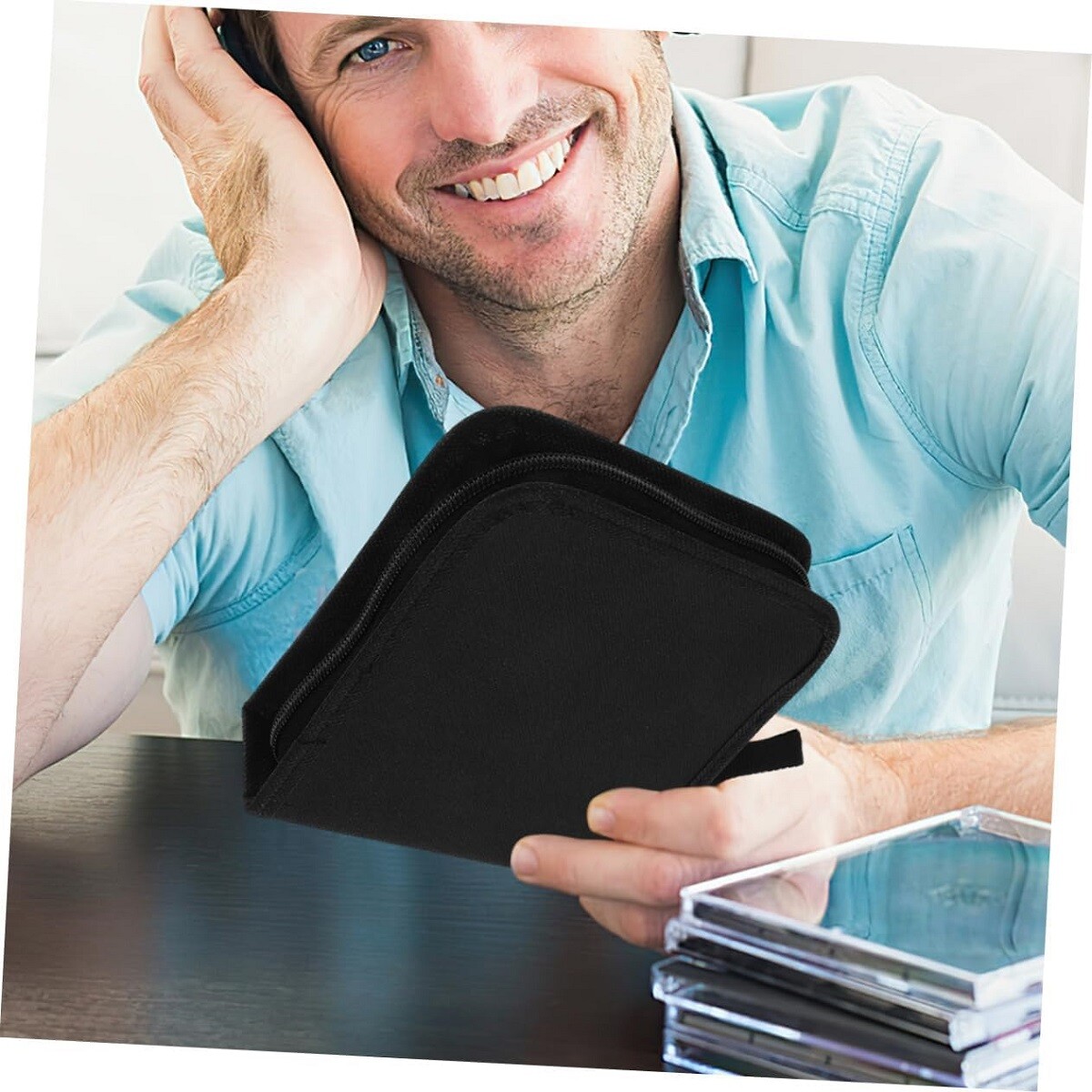 CD Case 40 Capacity CD/DVD Case Holders Wallet Nonwoven Fabric DVD Disc Storage