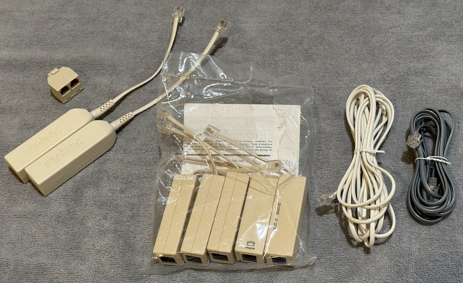 DSL Phone Line Filters (7 Count) & RJ-11 Cables (2 Count) & RJ-11 Port Splitter