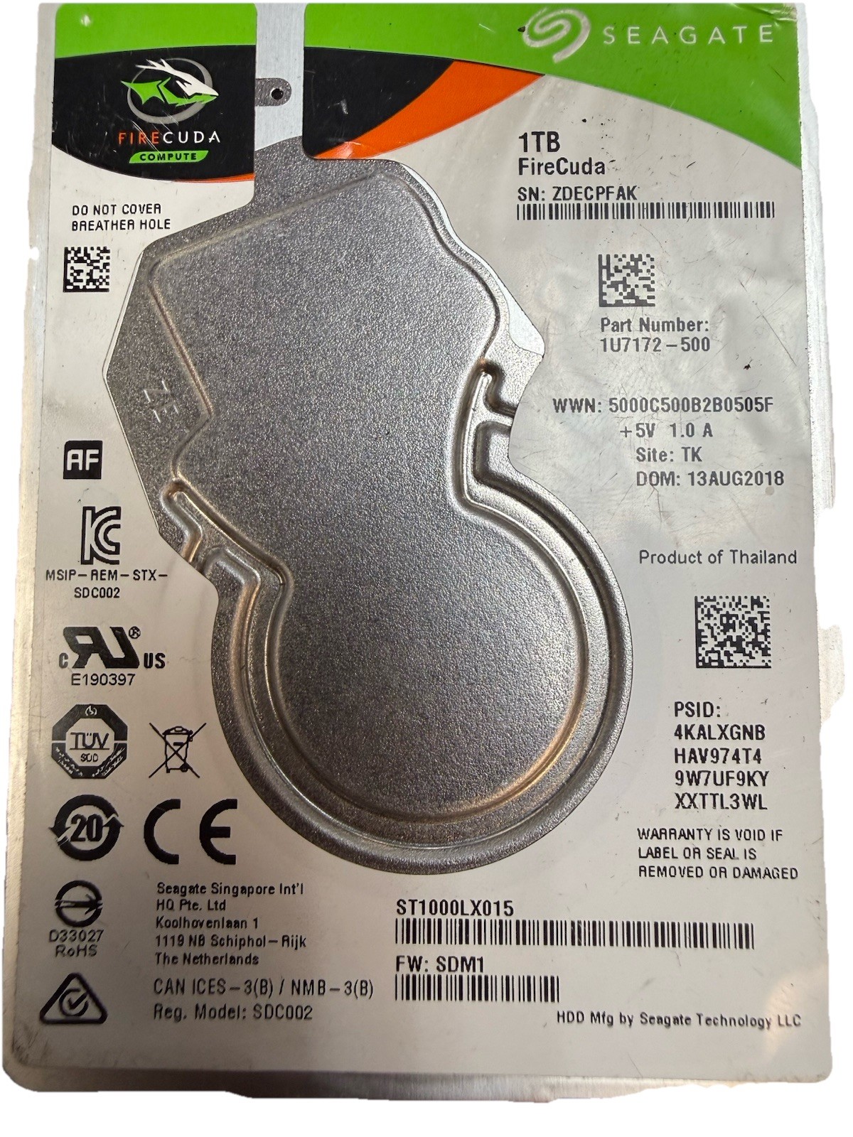 Seagate FireCuda ST1000LX015 1TB 7mm Interna 2.5″ SATA Hybrid hard drive SSHD