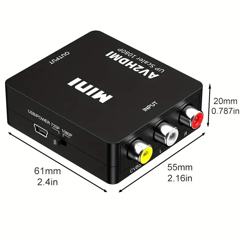RCA AV to HDMI HD Converter Composite CVBS Video Adapter Wii NES SNES,