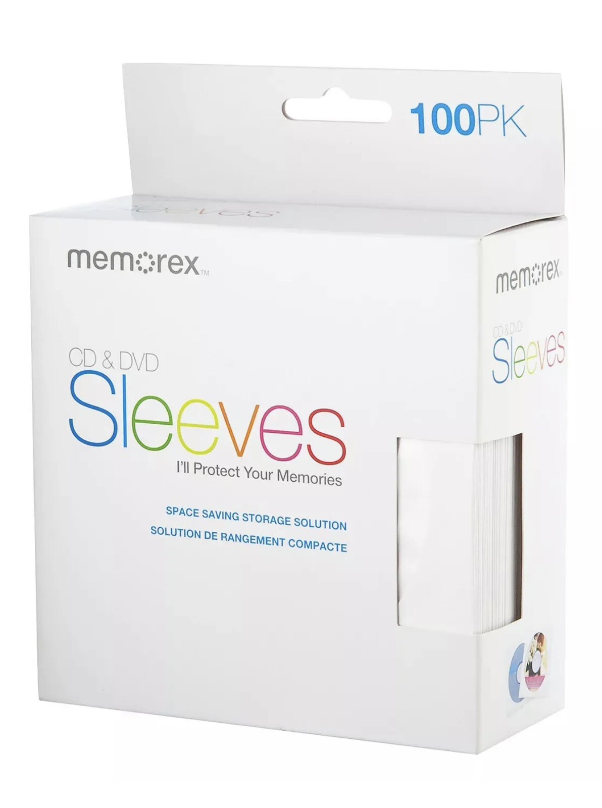 100g Memorex White Paper Sleeves CD/DVD Window with Flap Lot