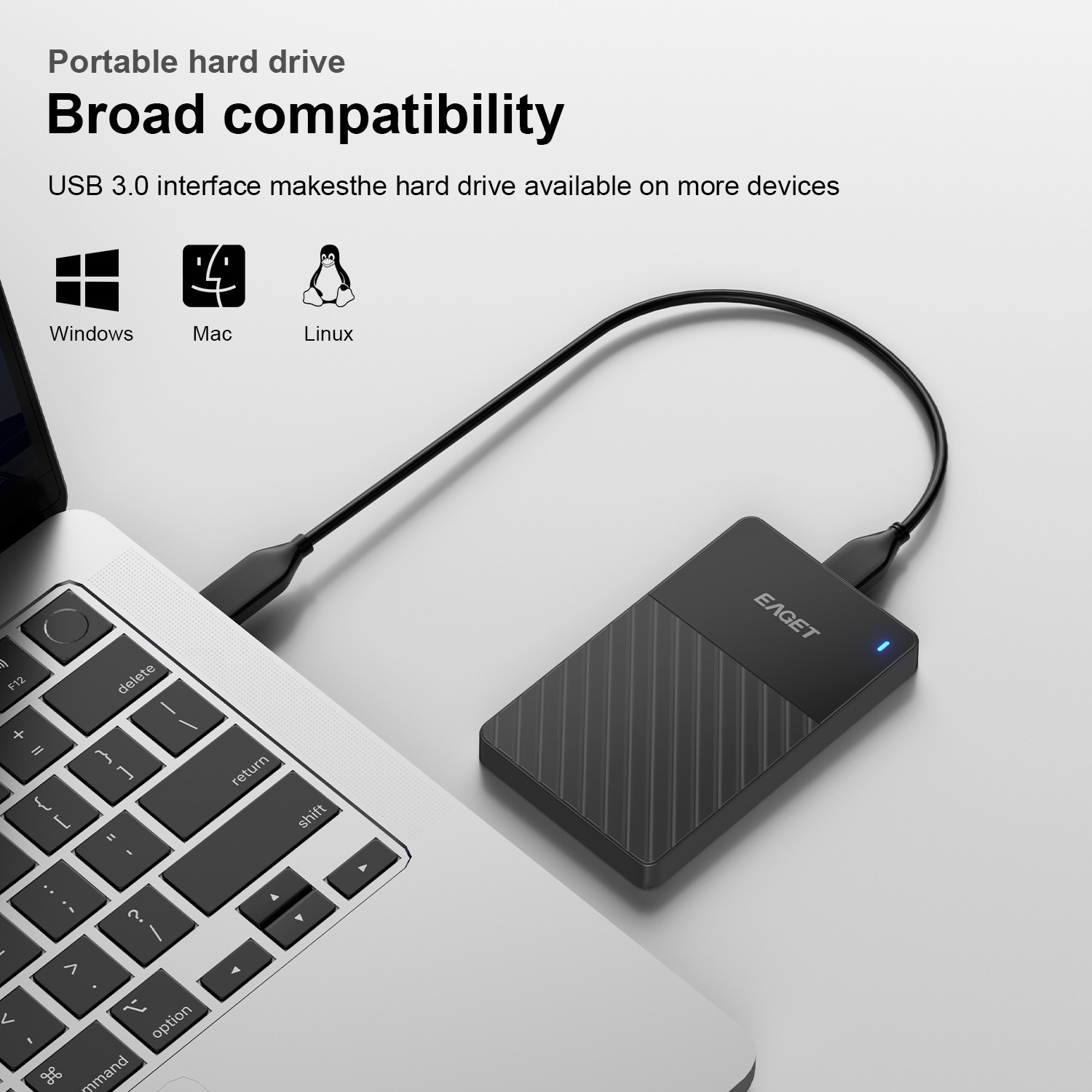 EAGET External Hard Disk Drive HDD USB 3.0 500GB 1TB Portable External 2.5″ G20C