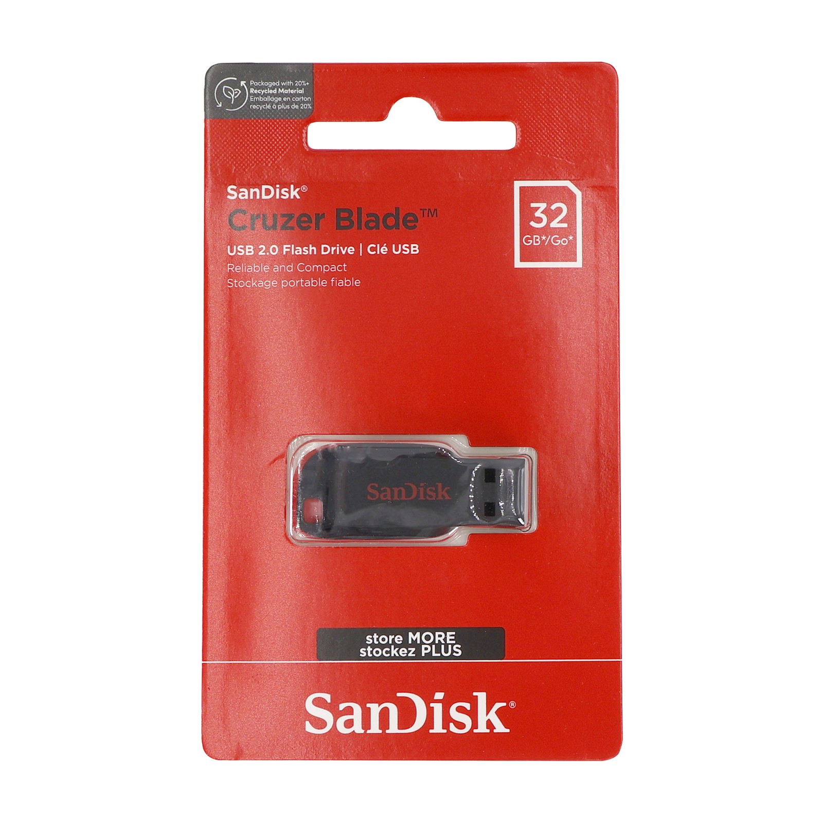 SanDisk Cruzer Blade USB Flash Drive – 32GB (Red)
