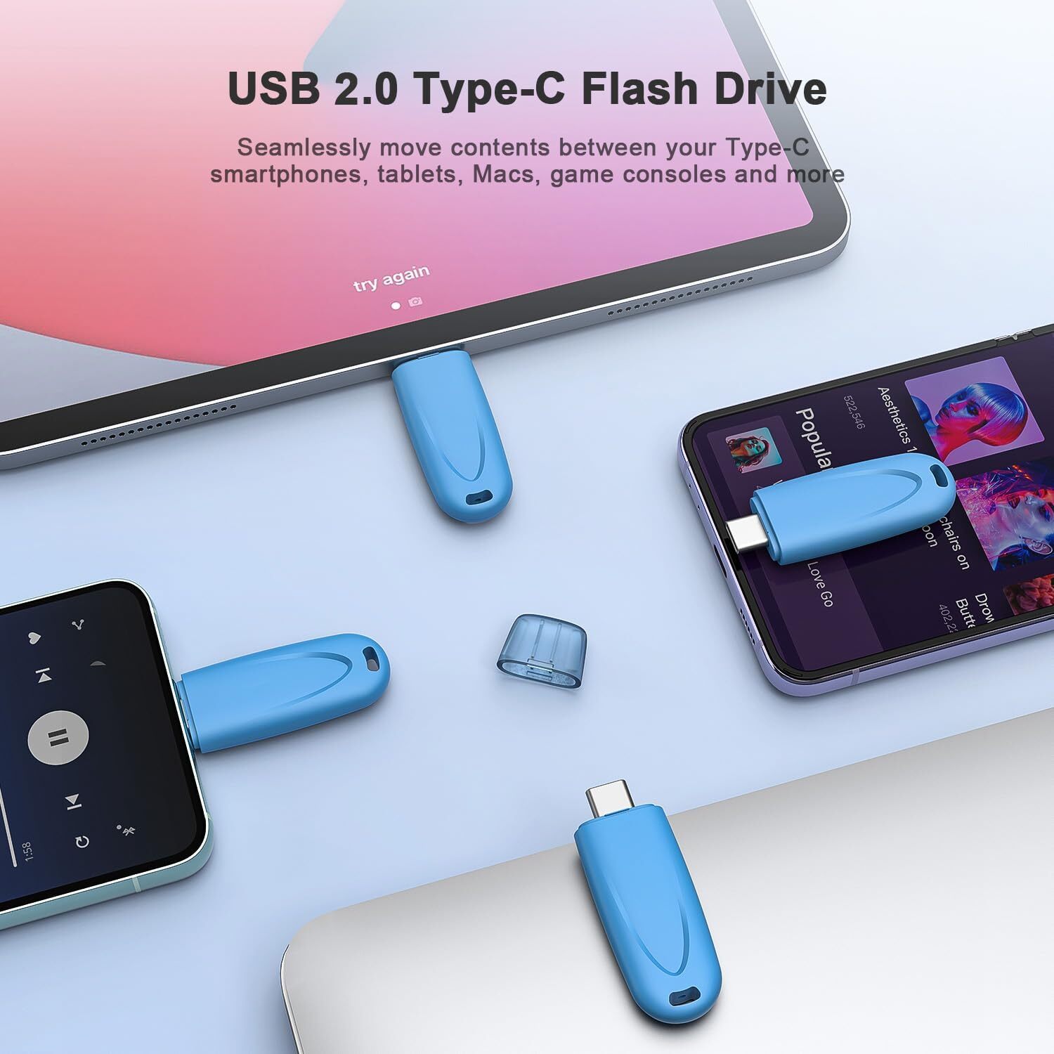 Kootion 32GB 64GB 128G Type C USB Flash Drives Memory Sticks 1/5/10pcs Wholesale