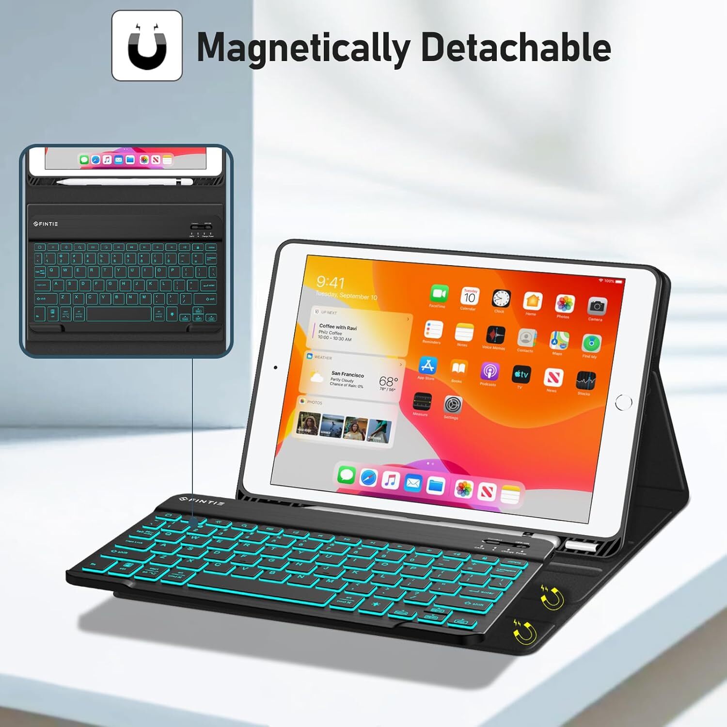 Backlit Keyboard Case For iPad 9th /8th /7th (2021/2020/2019) 10.2 Inch Cover