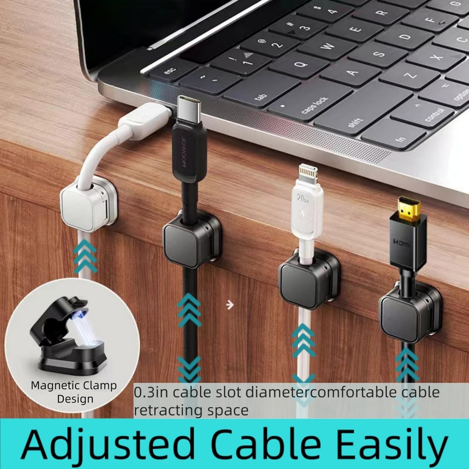 NEW Magnetic Cable Clips & Cord Holder, Under Desk Cable Management Lot
