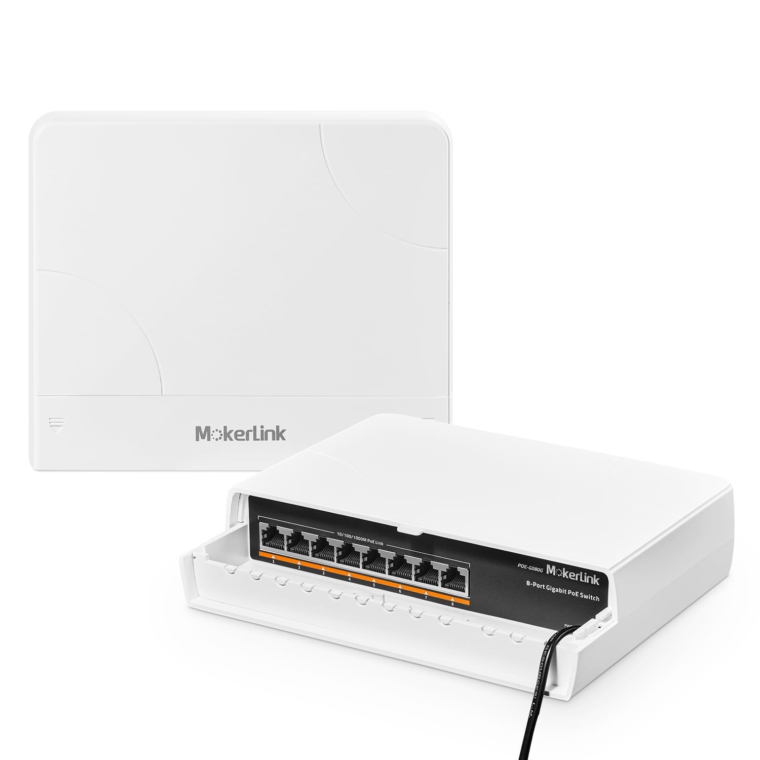 MokerLink 8 Port Outdoor Gigabit PoE Switch, 8 PoE+ Ports 1000Mbps, 802.3af/at 1