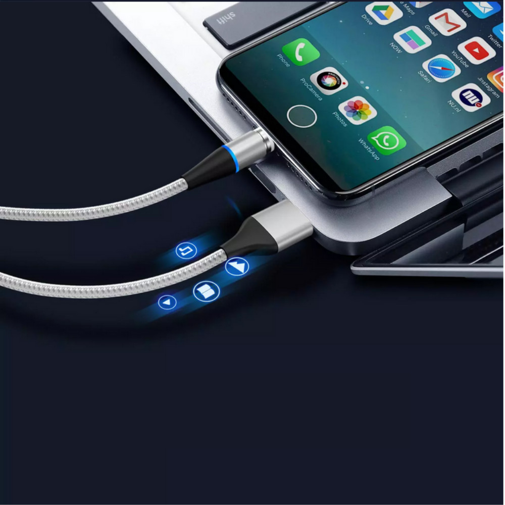 3Pack 3FT Magnetic Fast Charging Cable USB Charger Adapter Cord for iPhone iPad