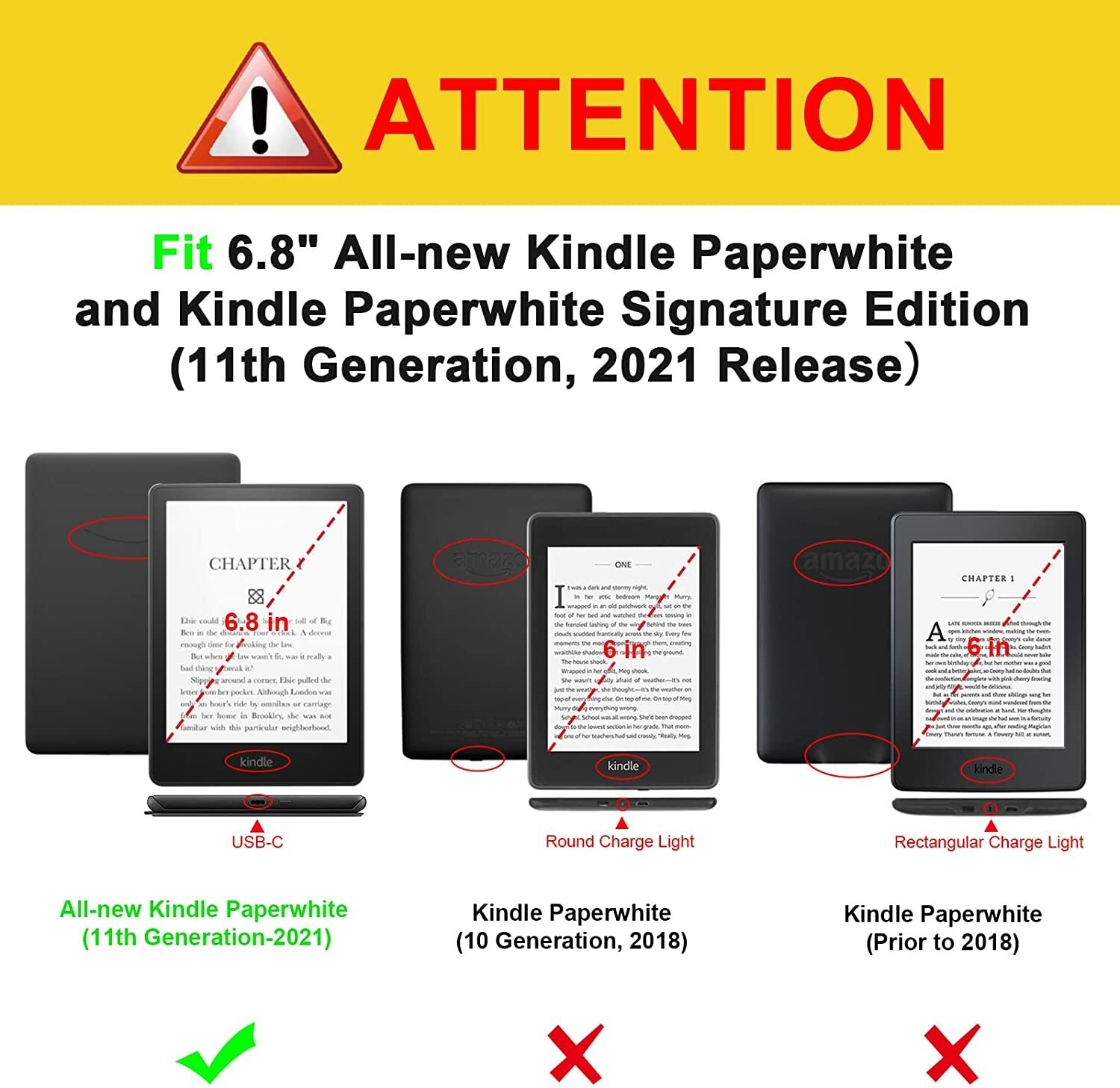 For 6.8″ Kindle Paperwhite 11th Gen 2021 Slimshell Case Smart Cover Auto Sleep