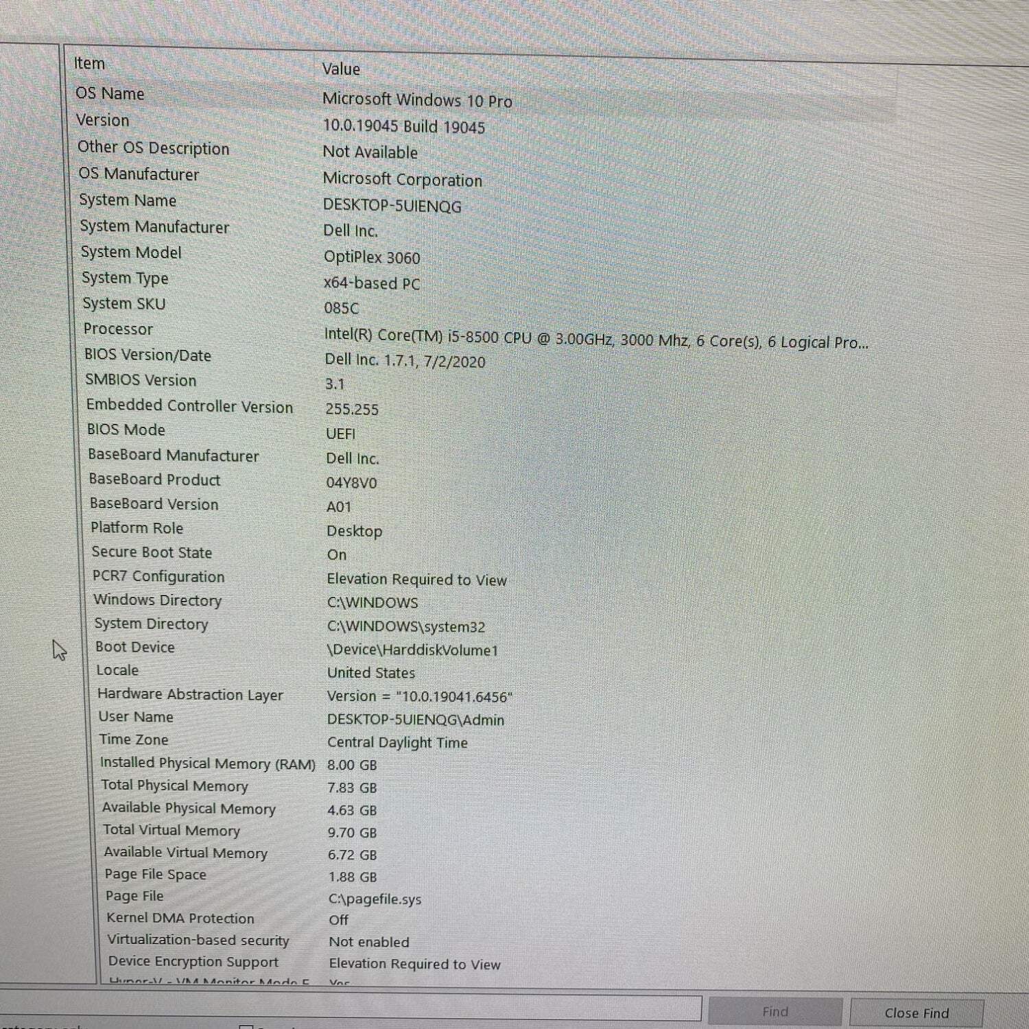 Dell OptiPlex 3060 SFF Core i5-8500 3.00GHz 8GB RAM 500GB HDD