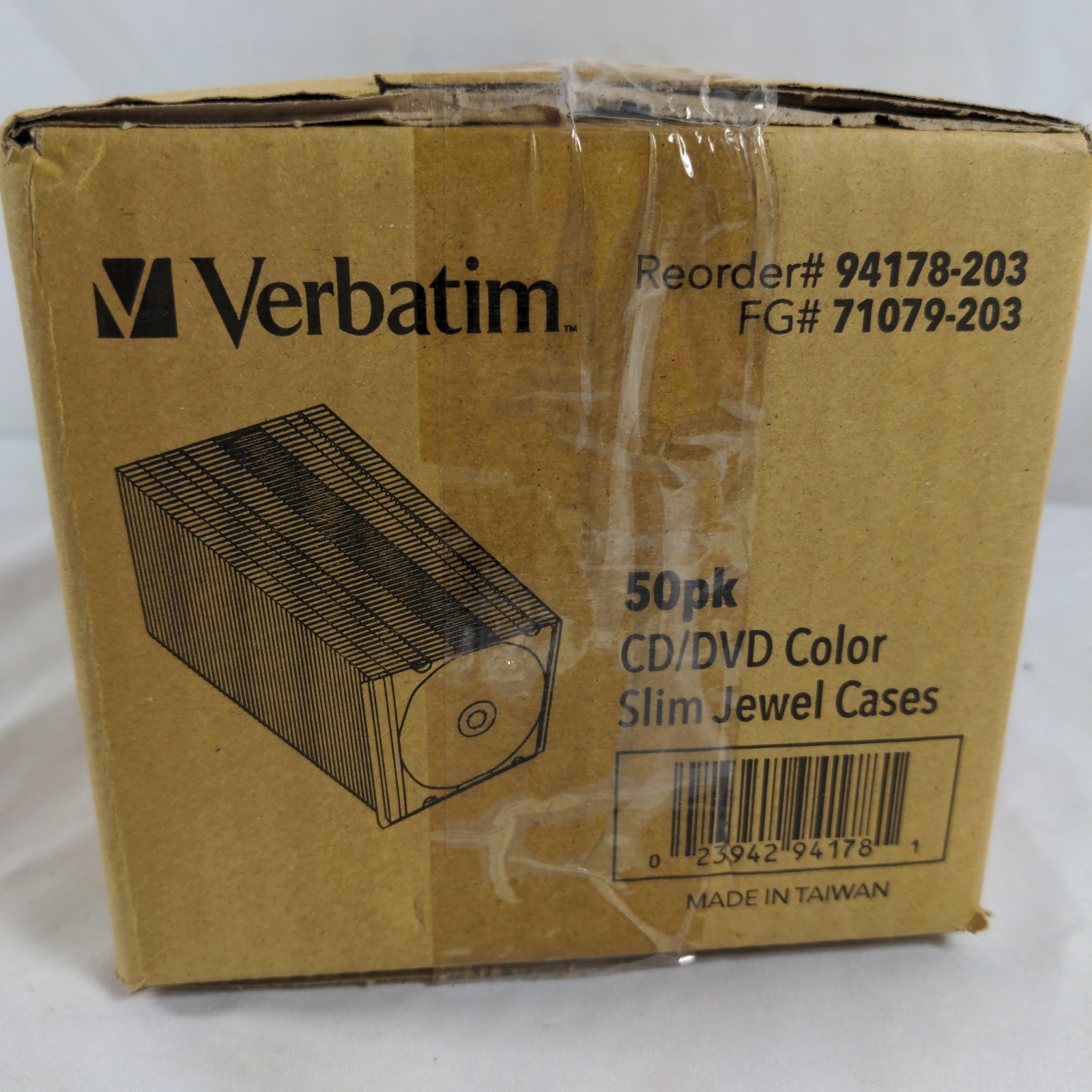 Verbatim CD/DVD Color Slim Jewel Cases 50 Count (94178) New/Sealed Polystyrene