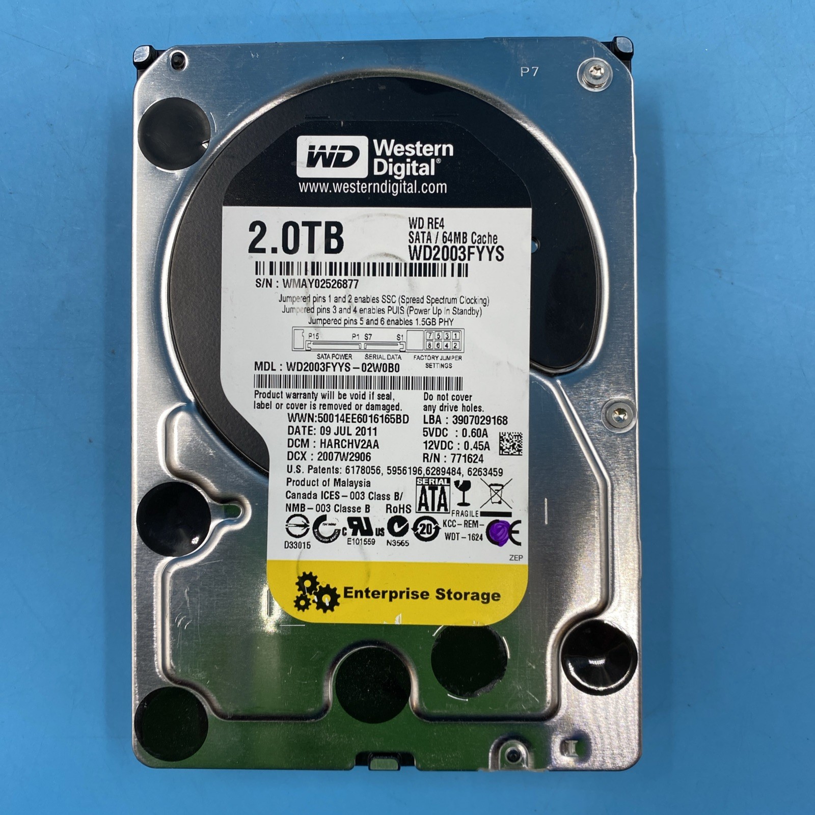(LOT OF 6) Western Digital WD RE4 2TB 3.5″ HDD SATA Enterprise Hard Drives