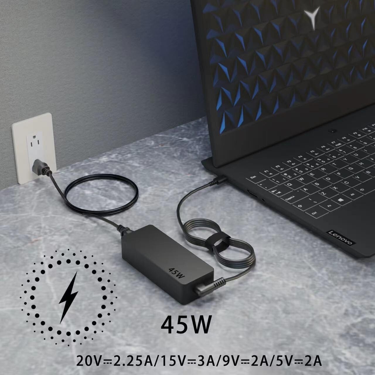 Genuine 45W USB-C Charger AC Adapter For Lenovo Chromebook 100e 300e 500e c330