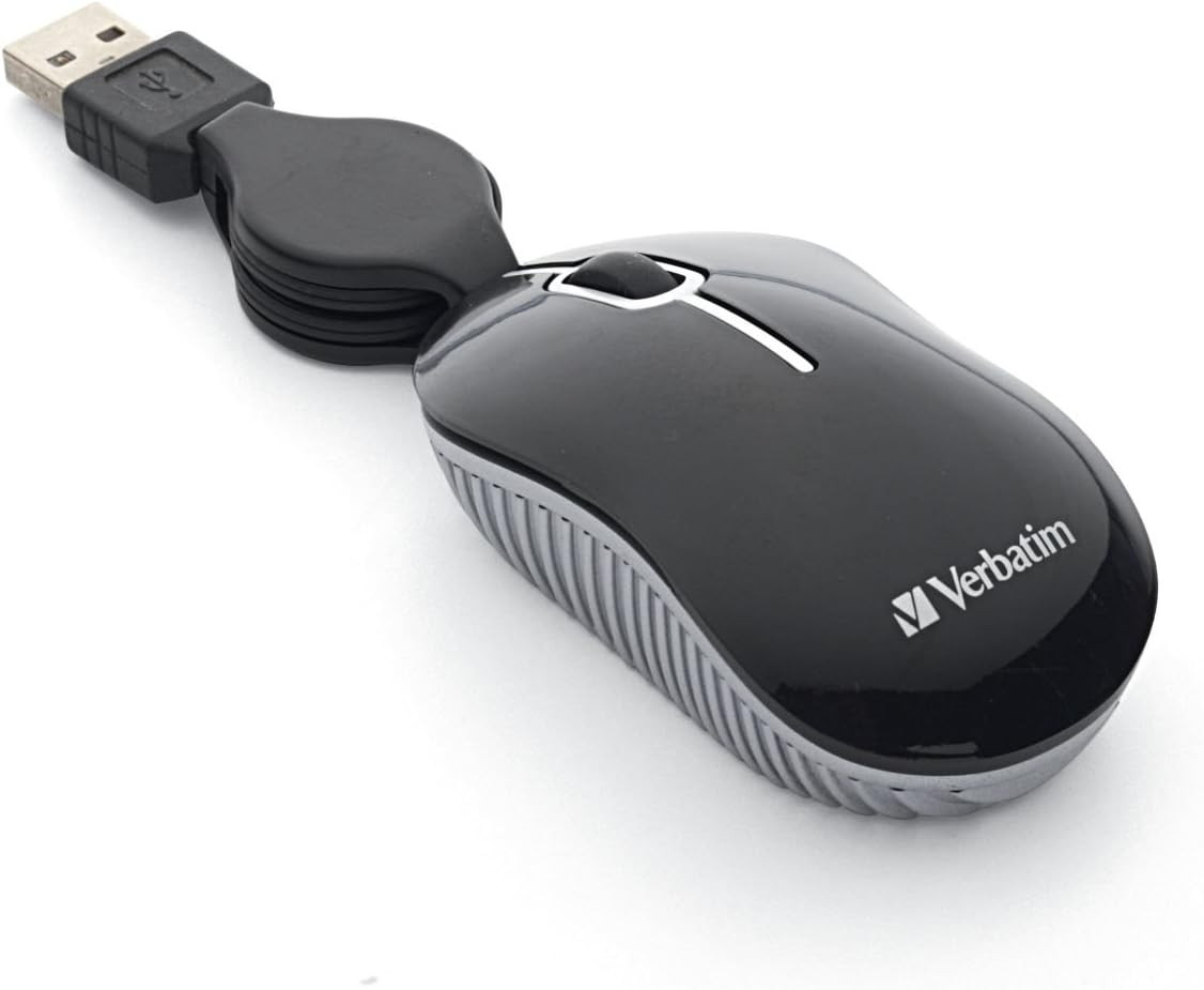 Wired Optical Computer Mini USB-A Mouse – Plug & Play Corded Small Travel Mouse