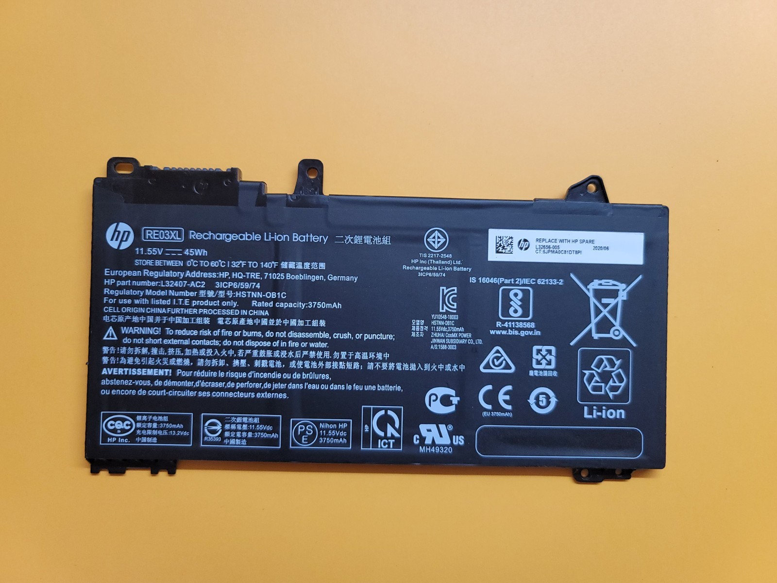OEM HP ProBook 450 G6 430 G7 Battery 11.55V 45Wh 3750mAh HSTNN-UB7R L32656-005