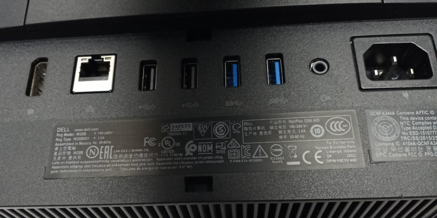 Dell OptiPlex 5260 AIO i5-8500@3.00GHz 8GB RAM 250GB SSD Win11Pro +MC759