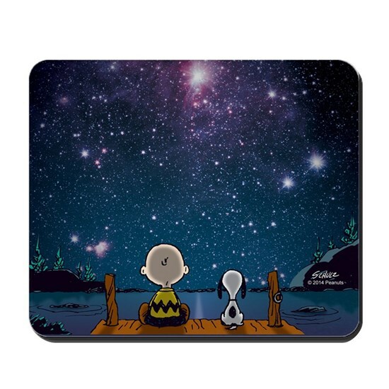 Rubber Mouse Pad Spaced Out Stars Shining NonSlip 5mm Thickness