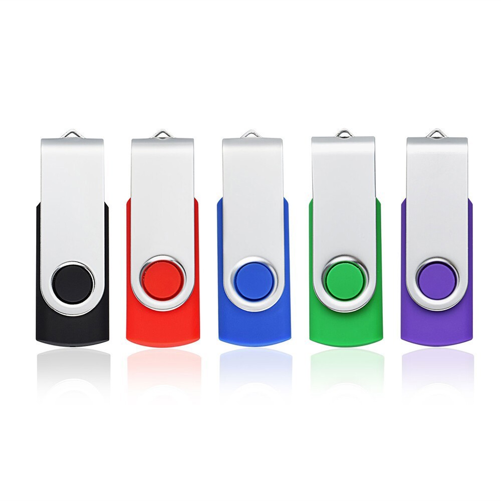5 Pack Rotating Swivel USB 2.0 Mini Flash Drive 1GB-32GB Blank Data Memory Stick