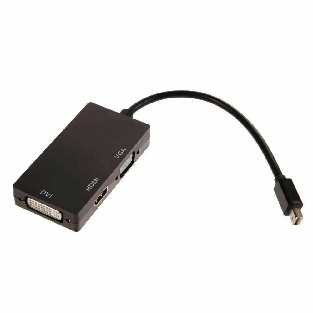 LOT Thunderbolt/Mini Display Port/DP to VGA/HDMI/DVI Multi Port Adapter Black