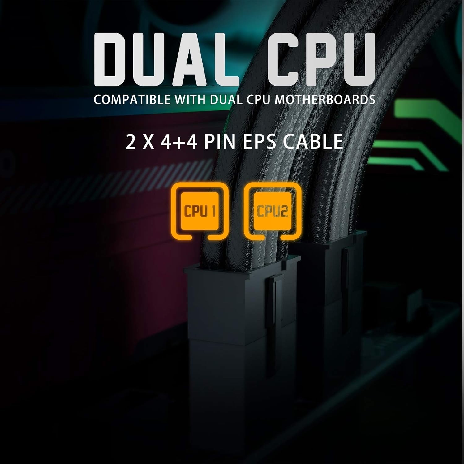 Versatile 30cm Power Supply Extension with 1×24-Pin ATX & Dual 8-Pin EPS