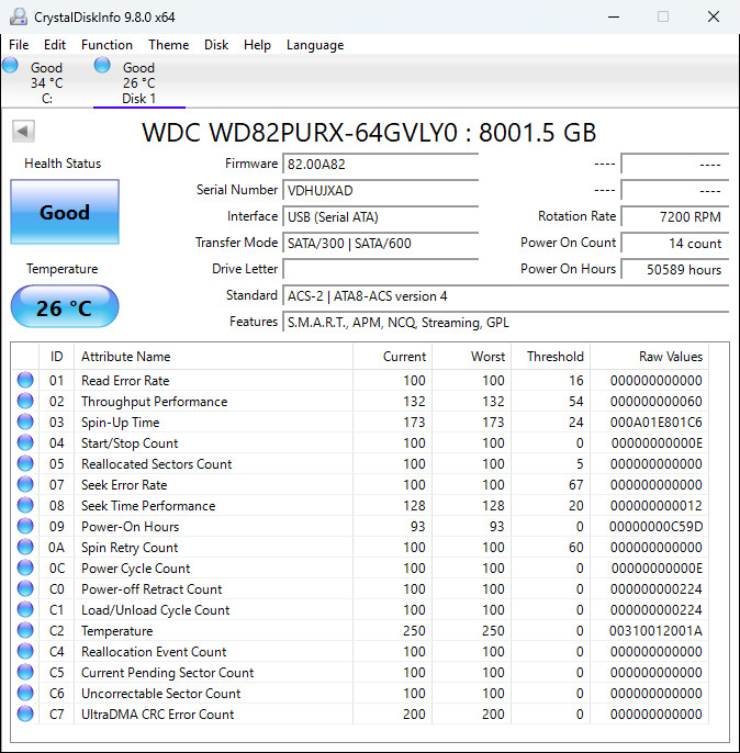 WD Purple 8TB 3.5″ Surveillance HDD SC HA710 / WD82PURX – Feb 11 2020