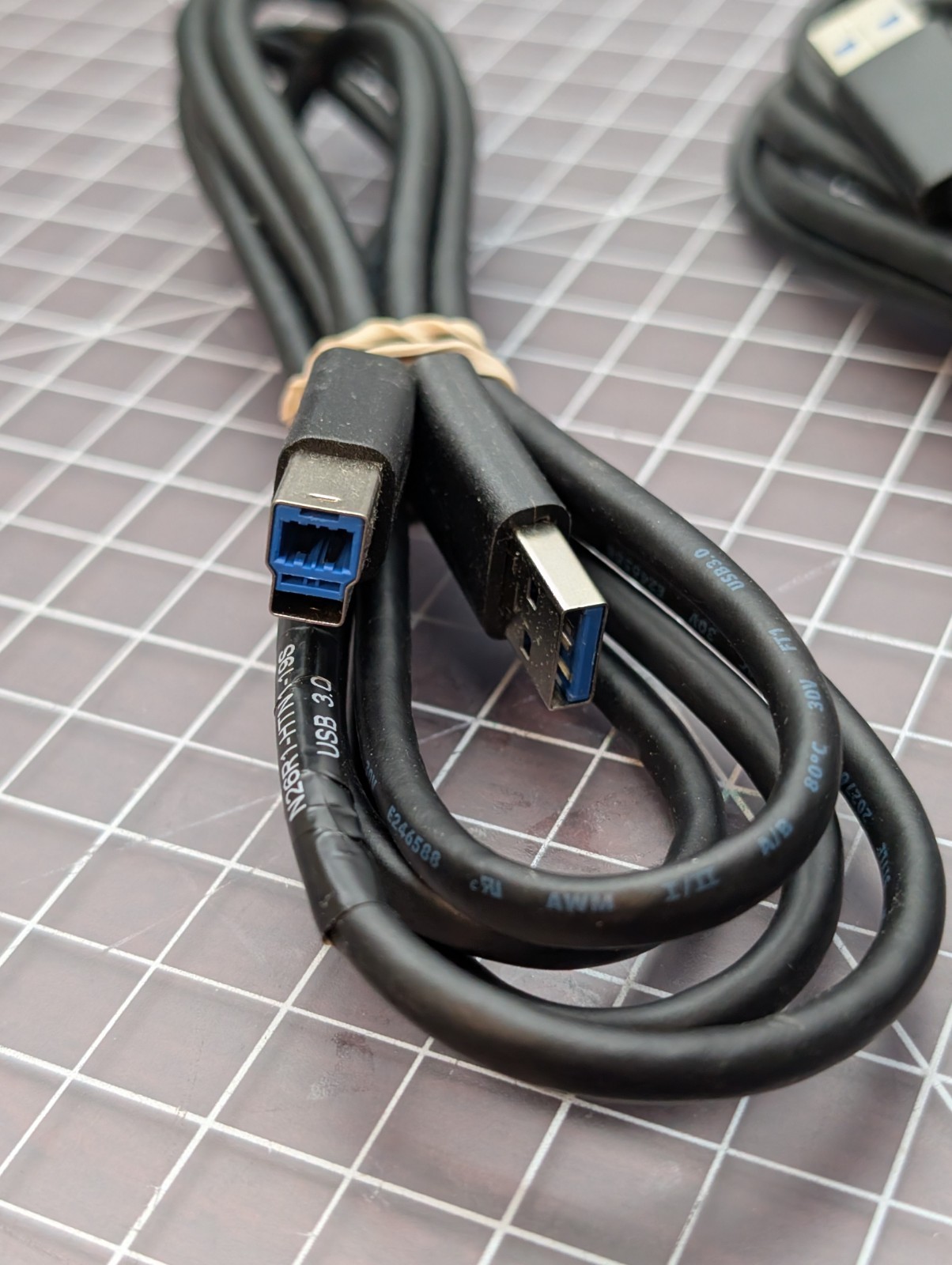 *Lot of 2* USB 3.0 SS Type A Male to B Male Cable Cord Printer Scanner 2M Long
