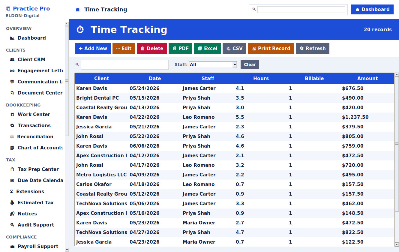 Bookkeeping & Tax Business Management Software Bookkeeper Tax Preparer Win/MAC