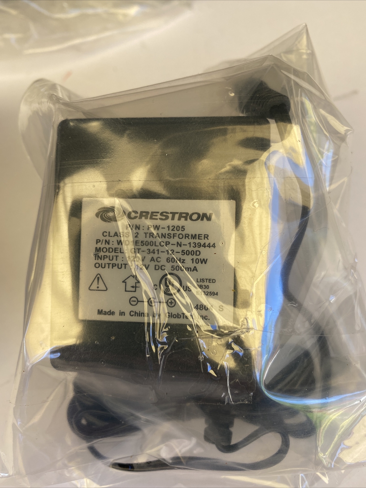 NEW CRESTRON PW-1205 CLASS 2 TRANSFORMER POWER SUPPLY 12V 500MA