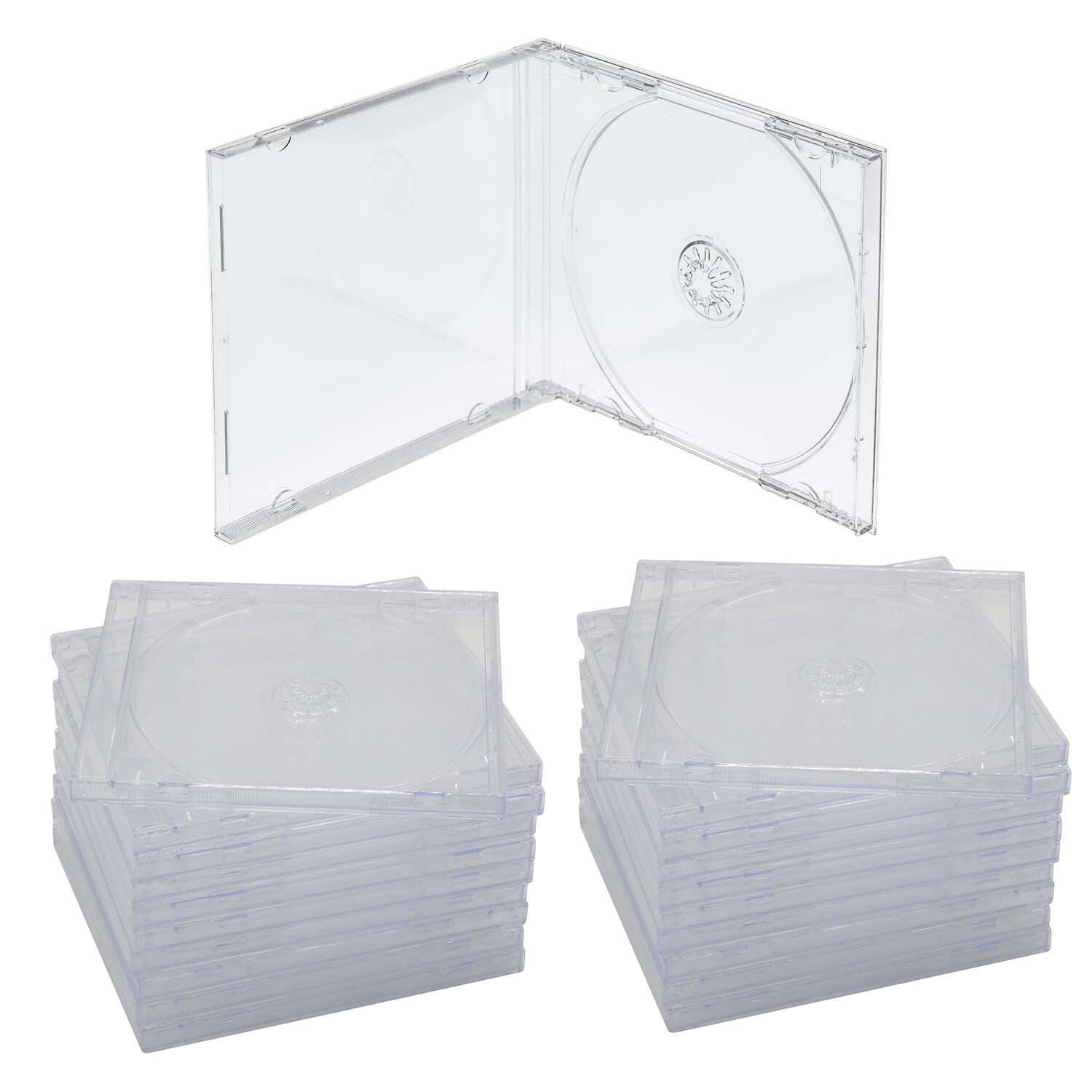 Lots of 10.4 mm Standard Single Clear CD Jewel Case with Assembled Clear Tray