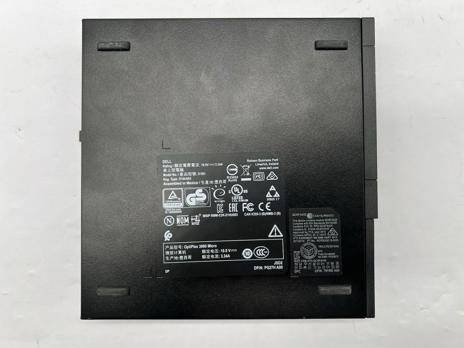 Dell OptiPlex 3060 MFF, i3-8100T CPU, @ 3.10GHz, 8GB RAM, 128GB SSD-No OS/AC