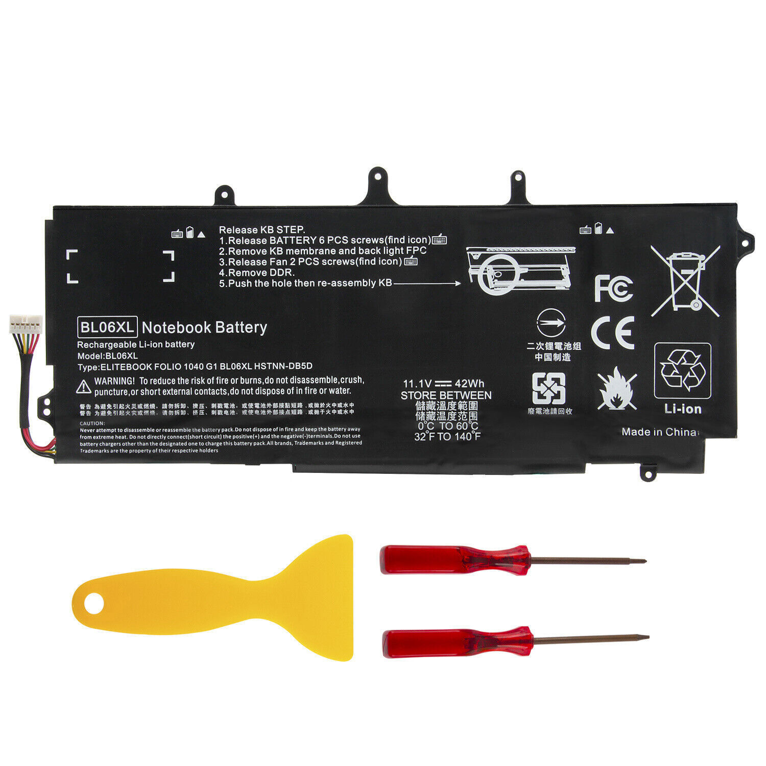BL06XL Battery For HP EliteBook Folio 1040 G1 G2 722297-001 HSTNN-W02C Laptop