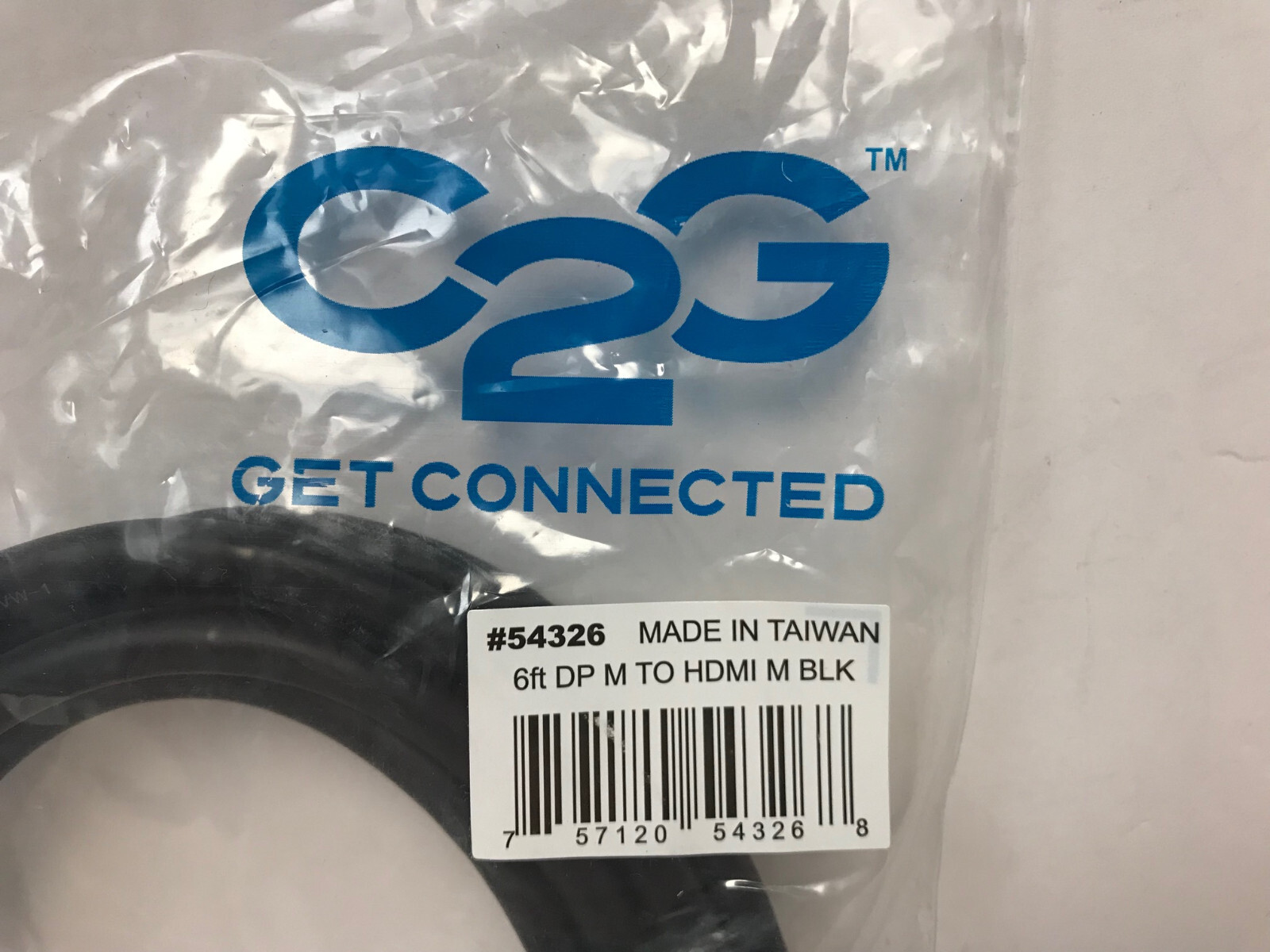 C2G 54326 6FT DISPLAYPORT MALE TO HDMI MALE ADAPTER CABLE BLACK QTY 5 CABLES