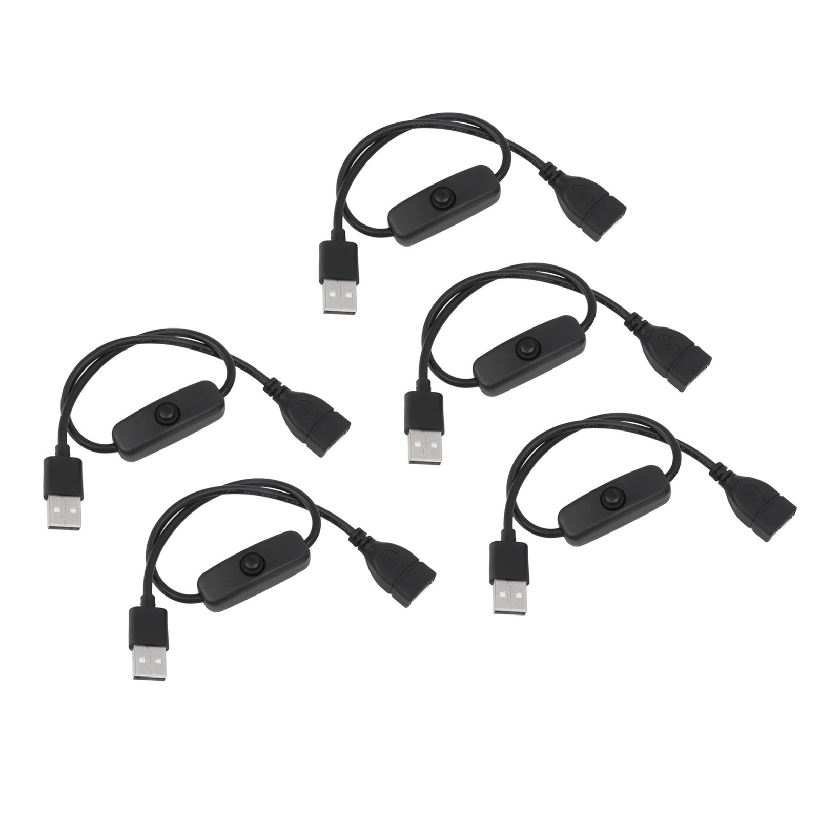NEW 5PCS USB Extension Cable With ON Off Switch Male To Female Cable For Driving