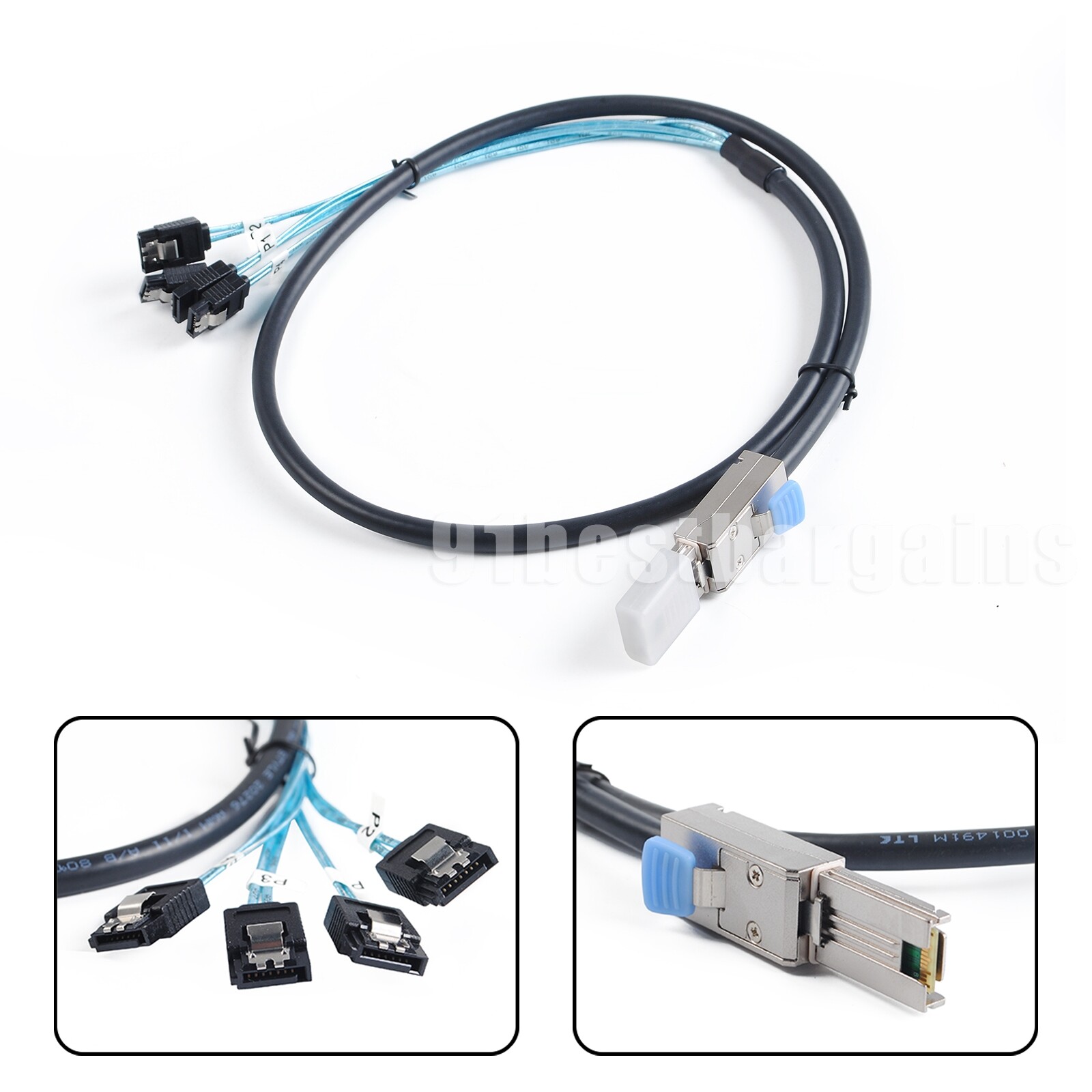 Mini SAS SFF-8088 to 4x SATA 7Pin Mini-SAS Male TO SATA Adapter Cable 1M 3.3ft