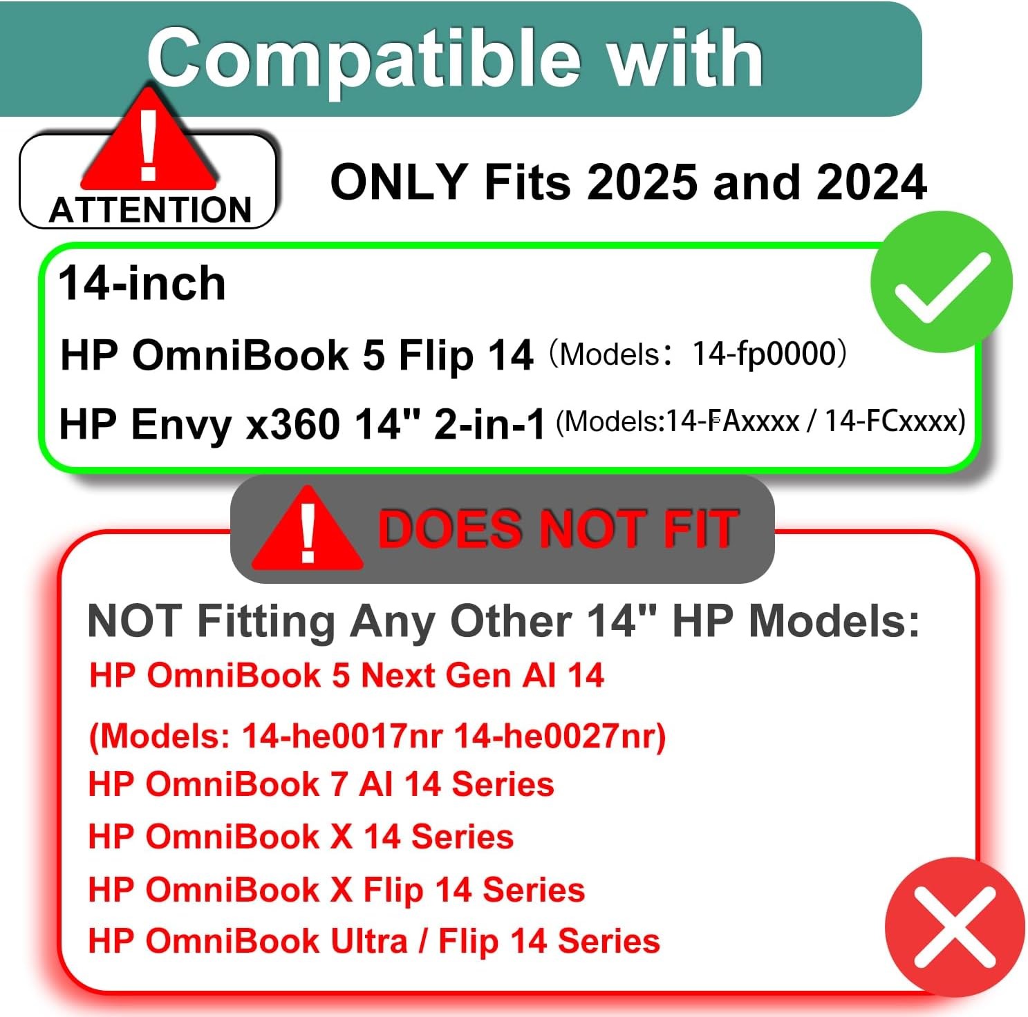 3-Pack Case for 2025 HP OmniBook 5 Flip 14″ & 2024 Envy x360 2-in-1